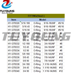 auto a/c fitting Aluminium #6 #8 #10 #12