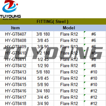 auto a/c fitting Aluminium #6 #8 #10 #12