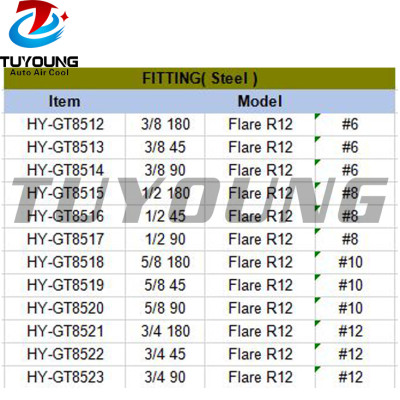 auto air conditioning fitting Aluminium #6 #8 #10 #12