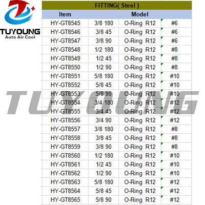 auto a/c fitting Aluminium #6 #8 #10 #12