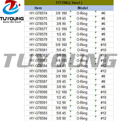 auto air conditioning fitting Aluminium #6 #8 #10 #12