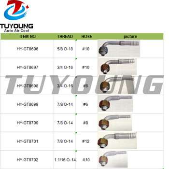 auto air conditioning fitting Aluminium #6 #8 #10 #12