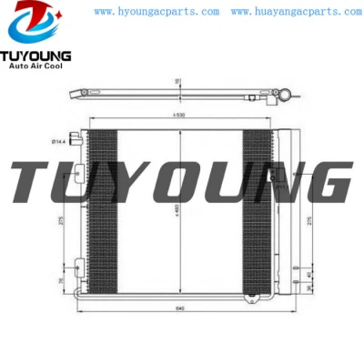 auto a/c condenser fit MAN truck 81619200036 81619200024 Size: 655* 275* 14.4 mm