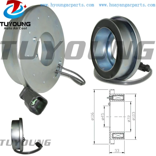 SD7H15 4637 12V ac compressor clutch Caterpillar Claas coil size 117/103 x 72 x 45 x 33mm 89824775