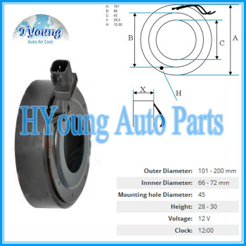 VS16 For FORD 12 V Auto A/C compressor clutch coil, size: 101(OD)*66(ID)*45(MHD)*29.5(H) MM