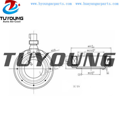 Auto ac compressor clutch coil for Ford Focus size 63.6* 97*31.2*45mm 1682592 AV6119D629CA 31369800