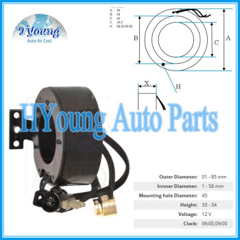 Scroll Auto ac compressor clutch coil for Ford size 84*58*45*34.2MM