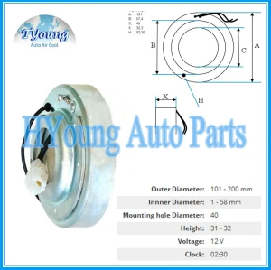 Pansonic Auto ac compressor clutch coil for Mazda size 101*57.4*40*32.3MM