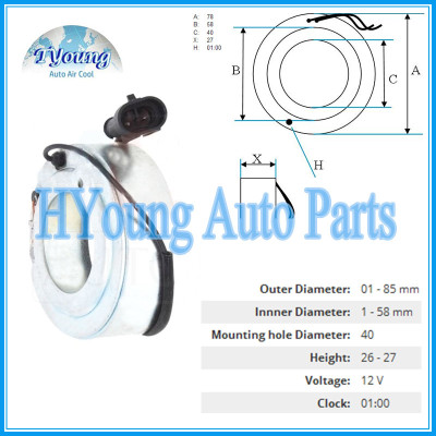 Pansonic Auto ac compressor clutch coil for Mazda size 78*58*40*27MM