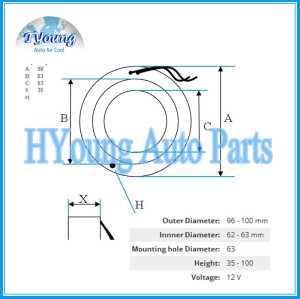 HCC HS18 Auto ac compressor clutch coil for Hyundai size 98*63*63*35MM