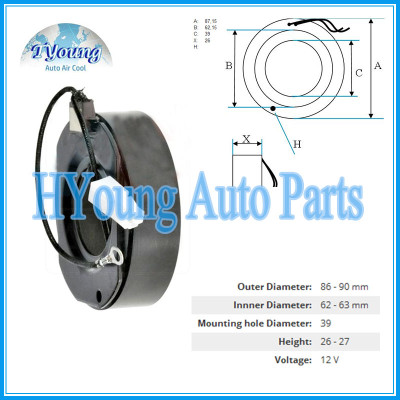AC Compressor Clutch Coil for MITSUBISHI 12V size 87,15(OD)*62,15(ID)*39(MHD)*26(H) MM