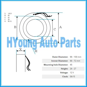 CALSONIC Auto ac compressor clutch coil size 100*66*45*26MM