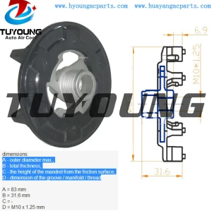 5SL 5SE  auto ac compressor clutch hub for Toyota Avensis Corolla RAV OPEL Combo Corsa 93190812