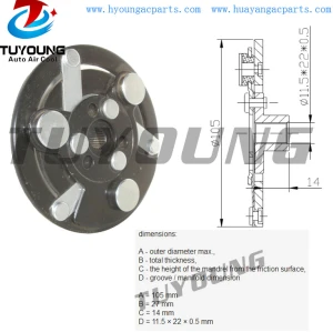 AC compressor clutch HUB size 105*27*14 mm for Audi VW Seat Skoda SD7V16 1226 1J0820803K 1J0820803F
