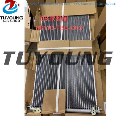 Auto ac condenser for 2008 Honda Accord 80110TB0003 80110-TB0-003 80110-TBO-013  80110-TBO-003