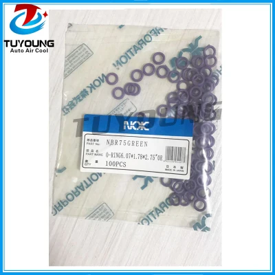 100 Pcs Kit Air Conditioning Car Auto Vehicle O-Ring Repair Size 6.07*1.78*2.75