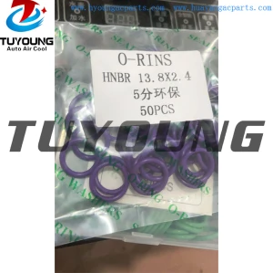 50 Pcs Kit Air Conditioning Car Auto Vehicle HNBR O-Ring Repair Size 13.8*2.4mm 5