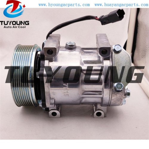 brand new auto ac compressors JCB  12 volt 8pk China produce Sanden 7h15 320/08562 320/08563