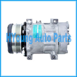 Sanden 7H15  6021 8148 air conditioning compressor FOR  Case New Holland TS110 Tractor Horizontal Pad 40405266