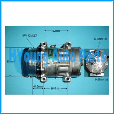 Sanden 7H15  6021 8148 air conditioning compressor FOR  Case New Holland TS110 Tractor Horizontal Pad 40405266