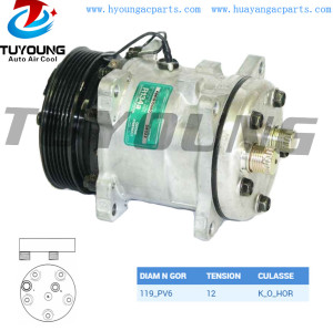 SD5H11 truck vehicle air con compressor 119mm PV6 12V O-Ring HOR R134A