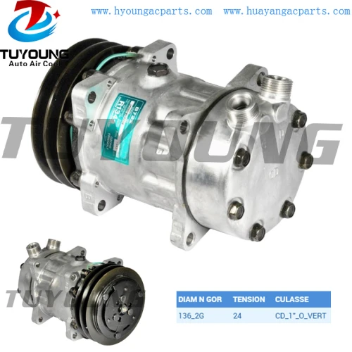 IVECO  Auto aircon ac compressor  SD7H15 24V 136MM 2PK