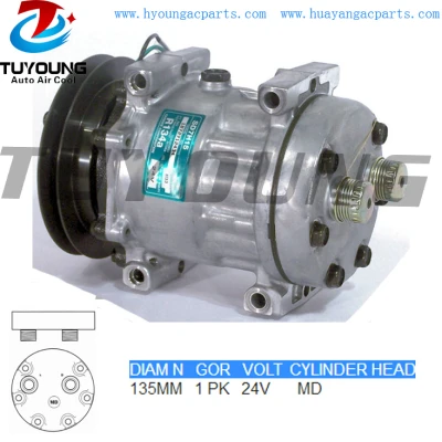 SD7H15 709 Auto aircon ac compressors CASE construction Iveco New Holland 500388059 6901439 87634118