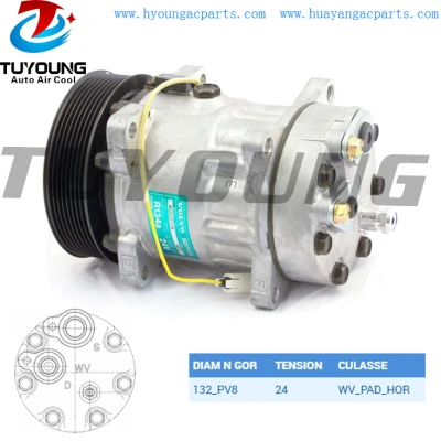 China factory direct sale auto ac compressors VOLVO  L220E wheel loader  3962650 SANDEN 8003