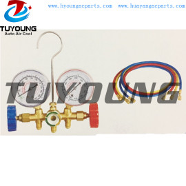 best quality Auto ac service tool box, R12 R22 R502 manifold gauge set forging brass valve