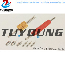 Easy to use complete tools brand new auto ac system Valve core and remove tools for R22 R134A