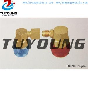 cheap price high quality brass alloy quick coupler with 1/4 SAE connection & 90 degree elbow