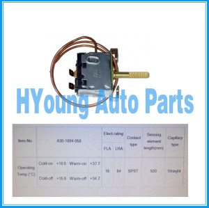 best quality Straight Capillary type Auto ac air thermostat  -40°C —+36°C 110-250V ≤50MΩ 500mm length A30-1884-058
