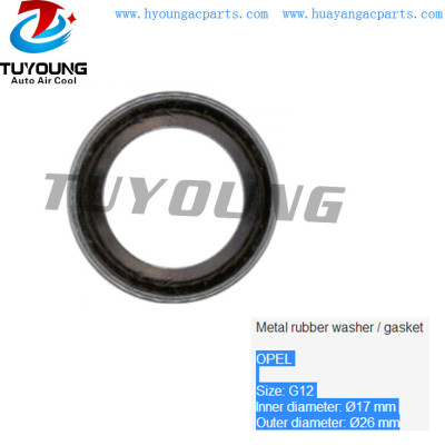 Made in China durable Auto Metal rubber washer / gasket for OPEL G12 size 17mm(ID) * 26mm(OD)