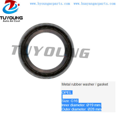 High quality and durable Auto Metal rubber washer / gasket for OPEL G16 size 19mm(ID) * 28mm(OD)