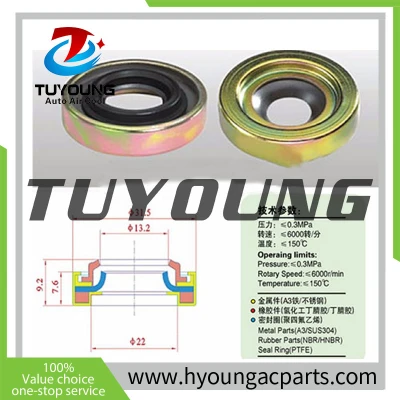 good wear resistance Auto ac compressor oil seal/shaft sea size 22*7.6  fit Acura,Aston Martin,Audi,Bentley,BMW