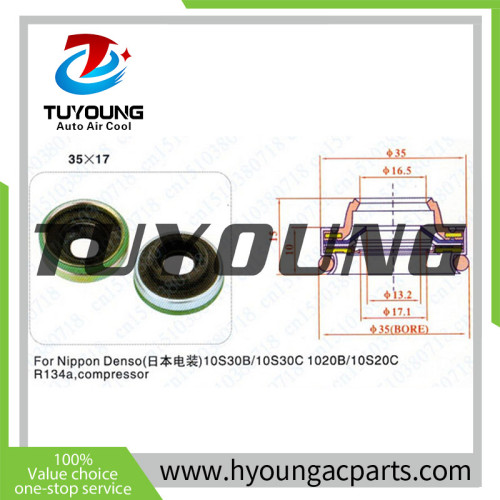 not easy to deform oil shaft seal fit Dippon Denso 10S30B/10S30C/10S20B/10S20C R134A compressor ,Bore 35*17