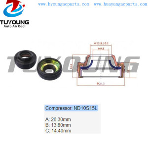 Not prone to oil leakage ND10S15L auto air conditioning a/c shaft seal, shaft oil seal