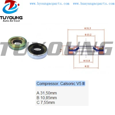 Anti-slip and anti-lock stone Calsonic V5 III auto air conditioning oil shaft seal