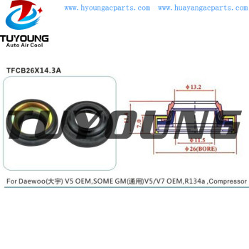 best quality completely sealed  V5  AC1557 auto a/c compressor shaft seal, shaft oil seal