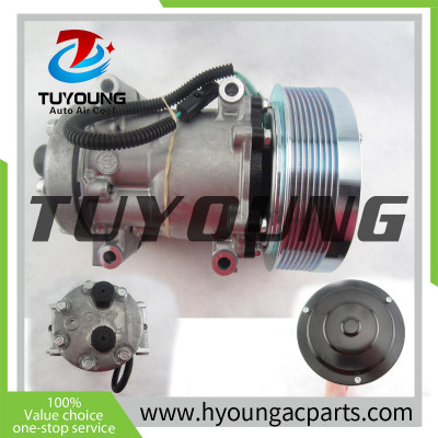 Strong refrigeration and long life SD7H15 auto AC compressor for CASE CONSTRUCTION, CATERPILLAR 86983968, 504080930