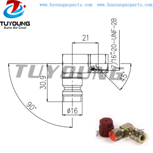 made in china auto adapter for R12 R134A HP service port High Angle Pressure