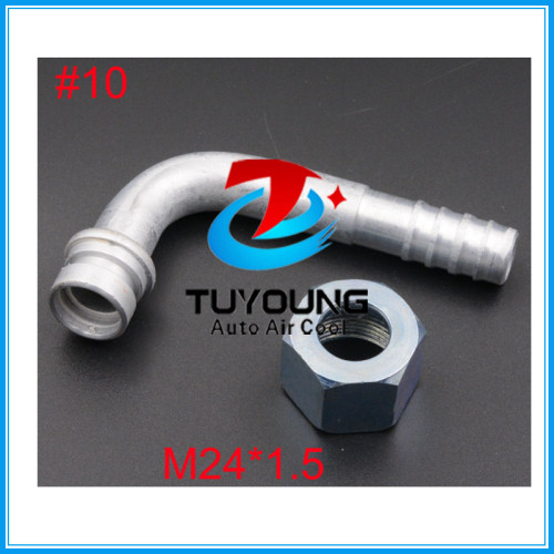 stable performance high quality 90 Degree R134a #10 O-Ring Female hose Fitting for A/C Air Conditioning Hose M24*1.5