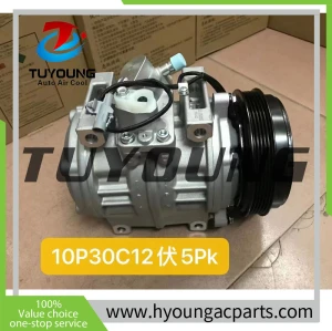 12v TUYOUNG 10P30C auto AC compressor for Toyota Coaster BUS 5pk 447220-1482