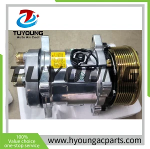 HY-AC8093 Lovol Apos tractor AUTO A/C compressor Sanden 7h15 709 9pk 12v / 24v
