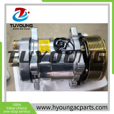 HY-AC8093 Lovol Apos tractor AUTO A/C compressor Sanden 7h15 709 9pk 12v / 24v