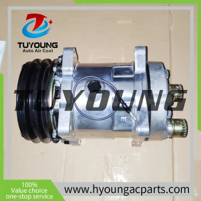 NEW HOLLAND CASE AC Compressor Sanden 5H14 SD508 Horizontal 89508380 80450805 3405689R 3405689R2 450805 80450805 89508380 9508380
