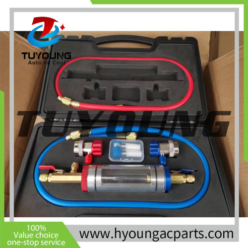 TUYOUNG automobile air conditioner freezing liquid filling device, with oil ejector, quick coupling, fitting hose