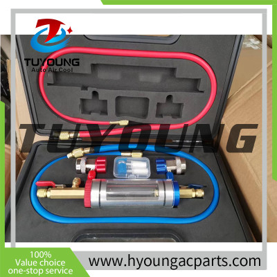 TUYOUNG automobile air conditioner freezing liquid filling device, with oil ejector, quick coupling, fitting hose