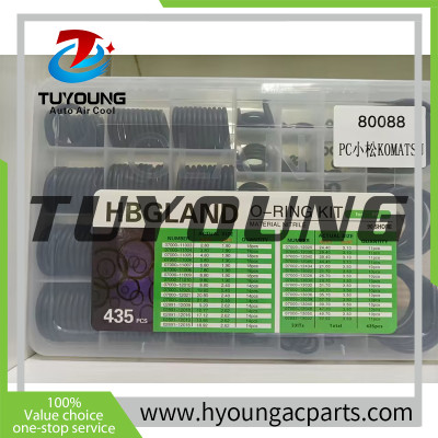TUYOUNG 435 Pcs 33ITs Kit Air Conditioning Car Auto Vehicle O-Ring Repair HY-OR25 80088 for KOMATSU