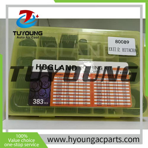 TUYOUNG 383 Pcs O-ring Kit Air Conditioning Car Auto Vehicle O-Ring Repair HY-OR26 80089 for HITACHA